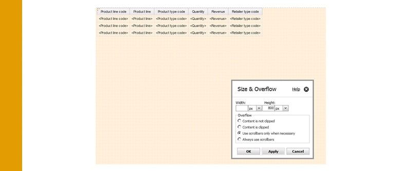 Cognos Freeze Panes 2