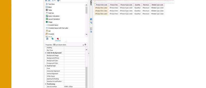 Cognos Freeze Panes 4