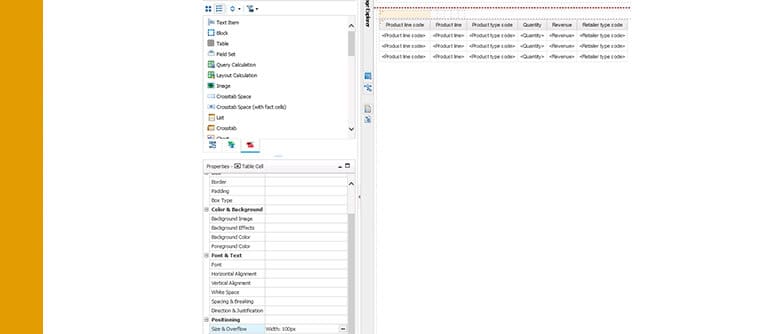 Cognos Freeze Panes 5