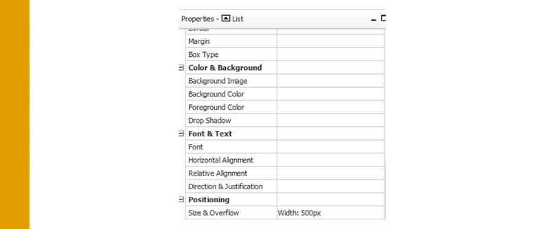 Cognos Freeze Panes 8