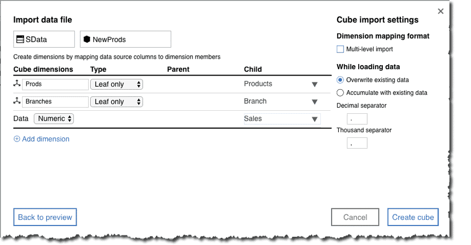 create cube planning analytics