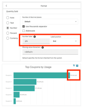 How to customise unit labels in Cognos Analytics