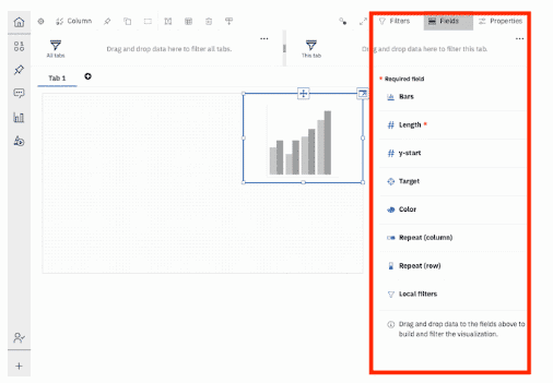 How to use field pane in Cognos