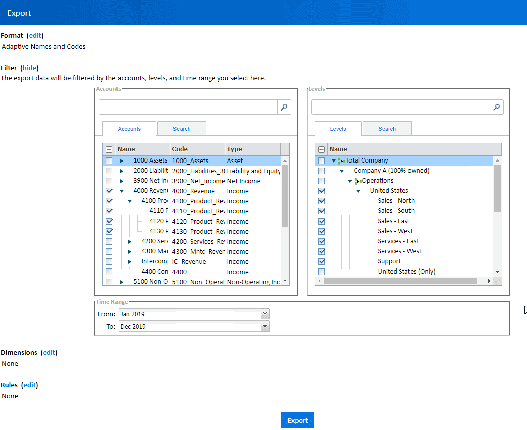 Exporting data out of Adaptive Insights / Workday Adaptive Planning – best practice tips 2 Example of exporting data out of Adaptive Planning