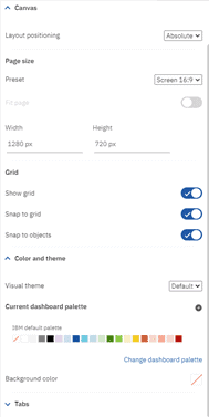 custom palettes planning analytics