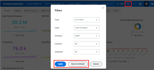 Multiple filter selections can be changed and refreshed once