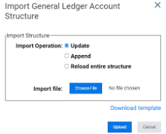 import general ledget account structure