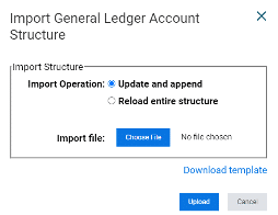 import general ledget account structure new