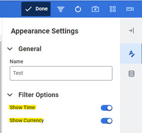 2 Appearance settings