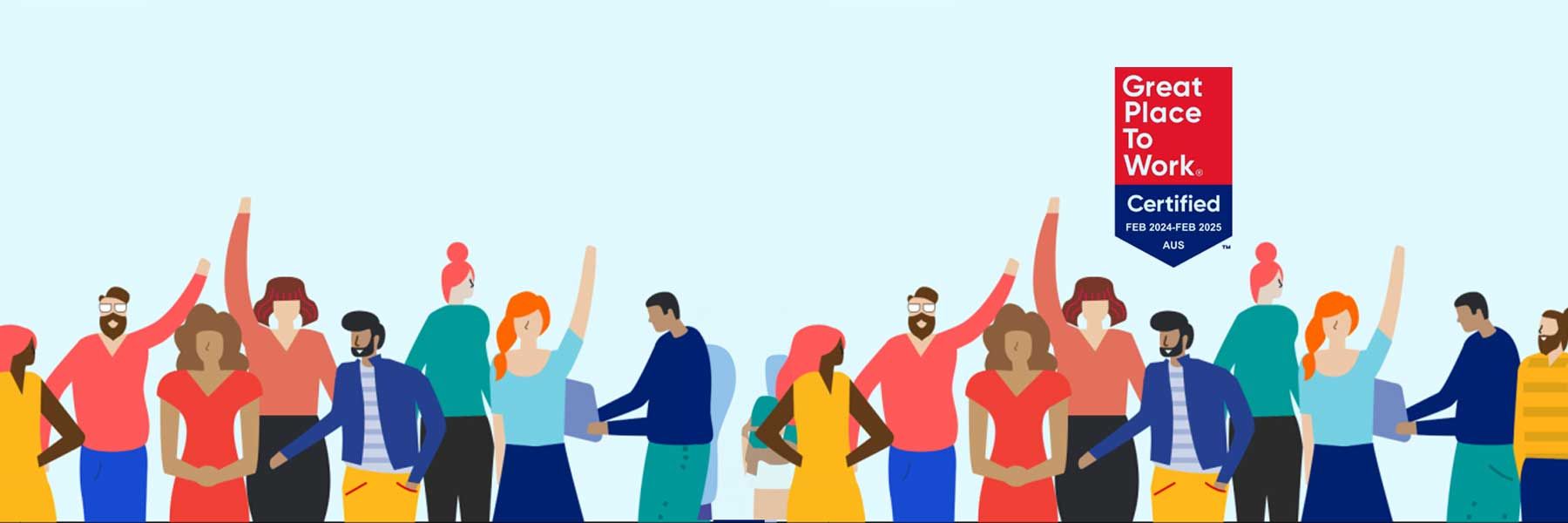 a group of people standing together