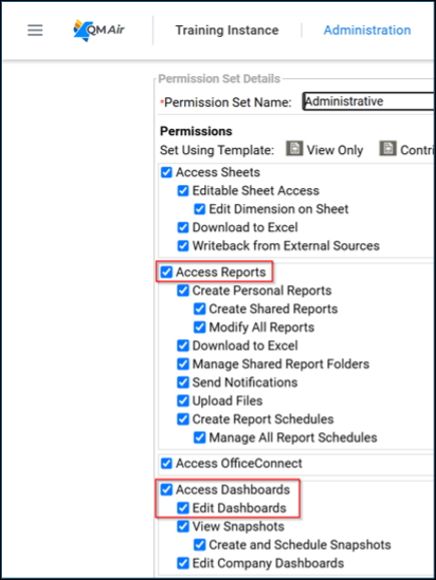 Access reports and dashboards