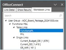 OfficeConnect workbook links