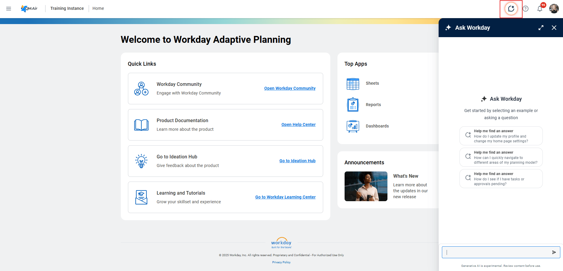 Ask Workday Interface