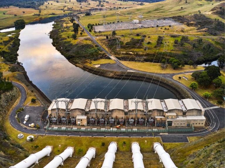 Red Energy Snowy Hydro power lake top view