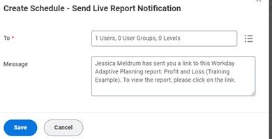 Live report notification