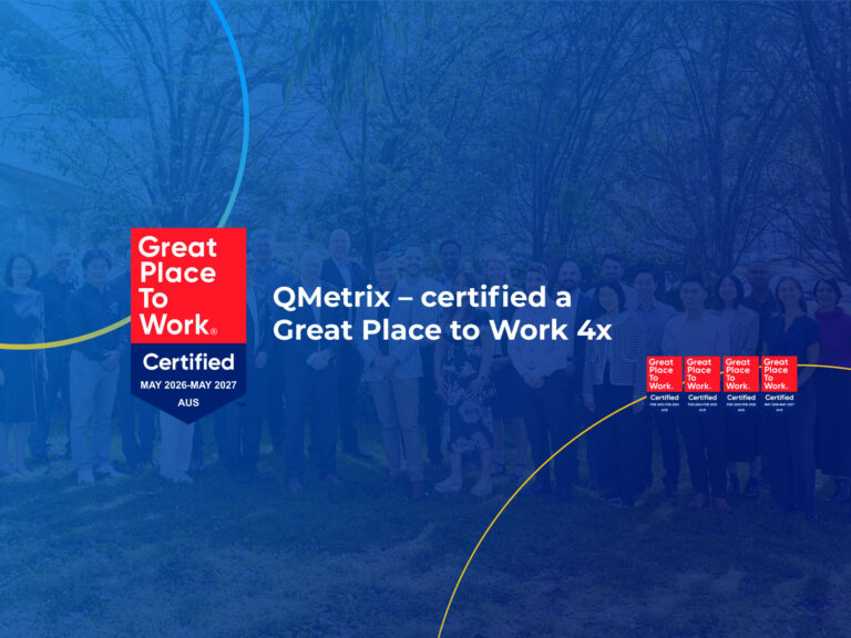 Great Place to Work 2026-2027 banner with QMetrix team photo