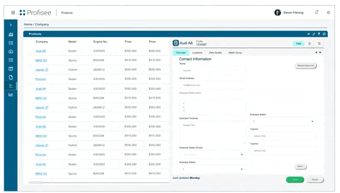 Updated interface for Profisee