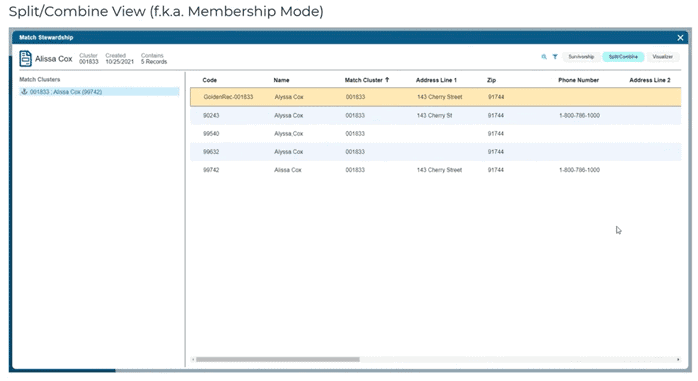 Split/Combine View, formerly known as Membership Mode