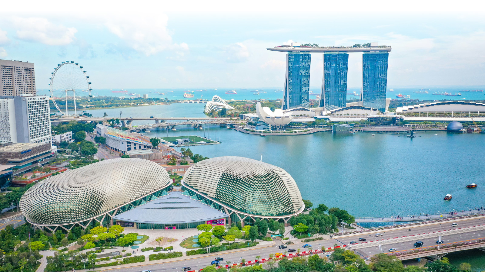 Aerial view of Singapore’s Marina Bay