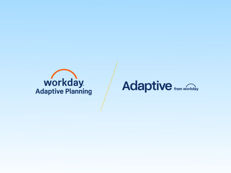 Logos for Workday Adaptive Planning and Adaptive from Workday separated by a diagonal line, representing decision intelligence.